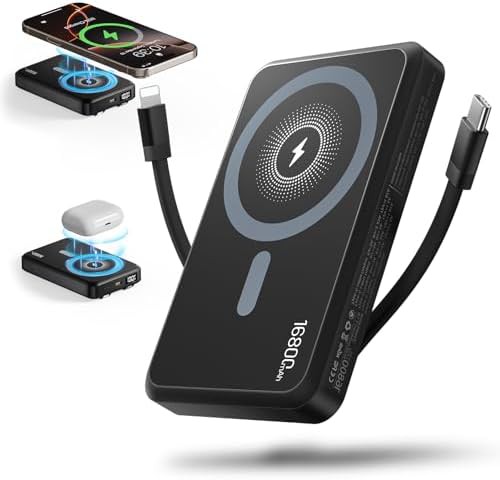Magnetic power bank with multiple cables