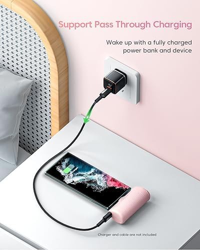 Pink mini power bank with built-in plug — photo 3