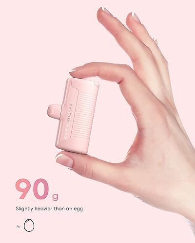 Pink mini power bank with built-in plug — photo 5