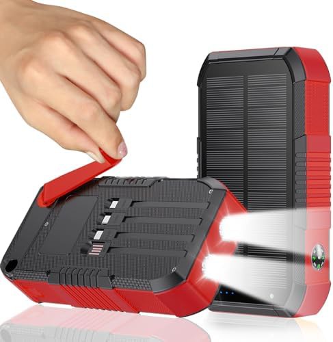 Solar camping bank with hand crank