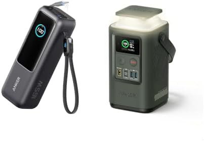 Portable 25k battery with retractable cable