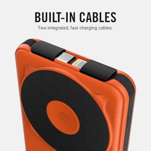 Magnetic power bank with built in cables orange — photo 4