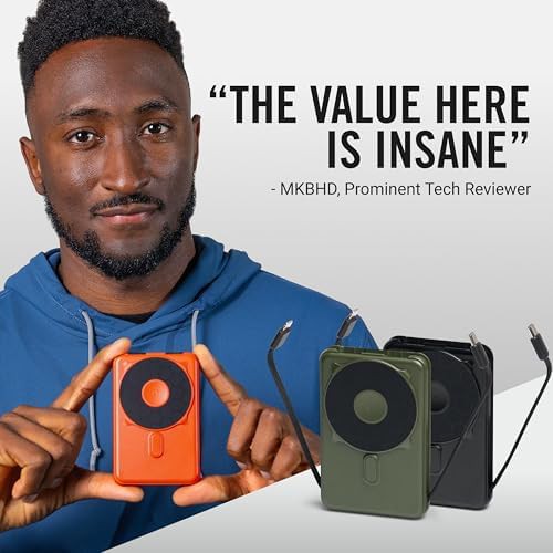 Magnetic power bank with built in cables orange — photo 5
