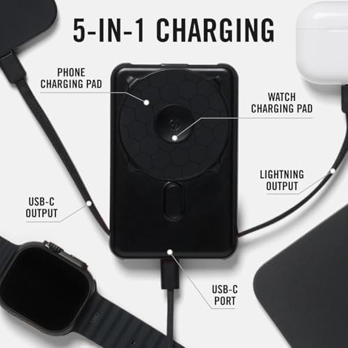 Matte black magnetic battery pack with cables — photo 3