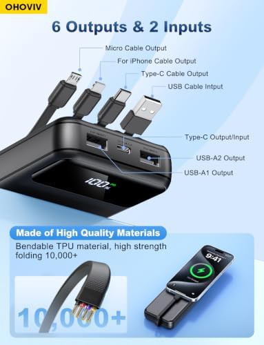 Power bank with four built-in cables — photo 4