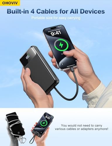 Power bank with four built-in cables — photo 5