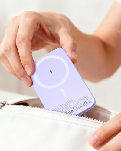 Purple magnetic power bank with LCD — photo 3