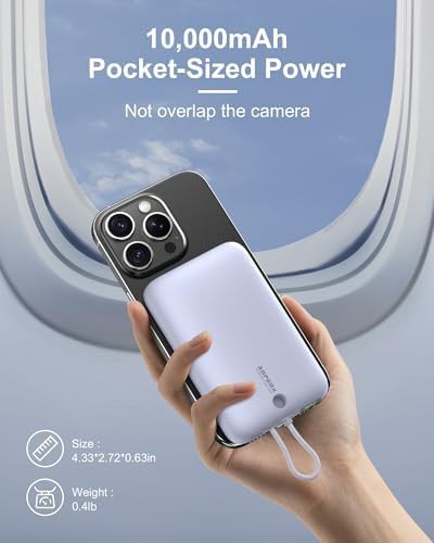 Purple magnetic power bank with LCD — photo 4