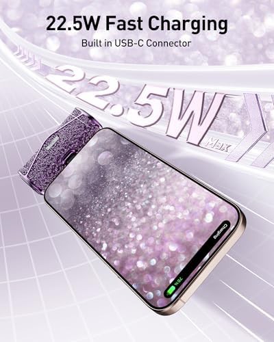 Sparkly mini power bank with connector — photo 5