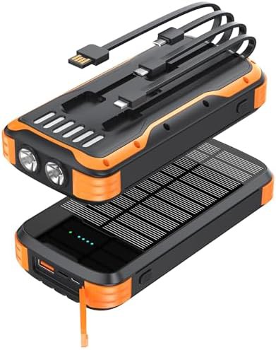 Portable solar charger with 20W fast charging