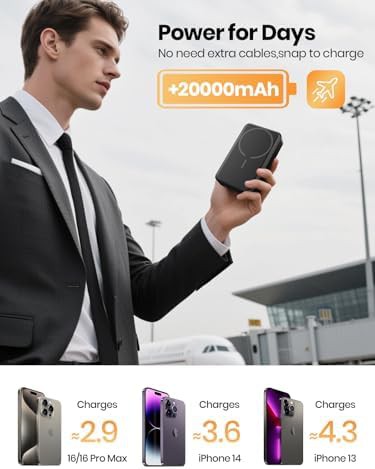 High capacity magnetic wireless portable charger — photo 3