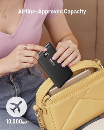 Slim black power bank with built in cables — photo 3