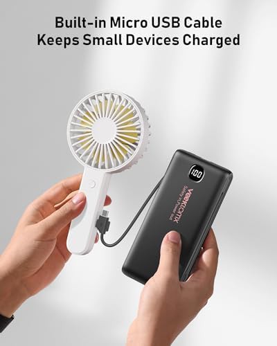 Slim black power bank with built in cables — photo 5