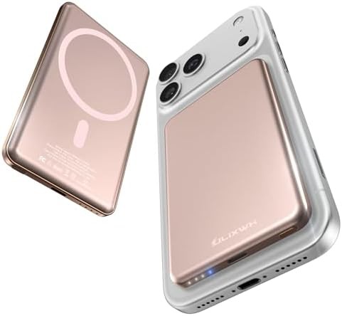 Pink alloy slim magnetic battery pack