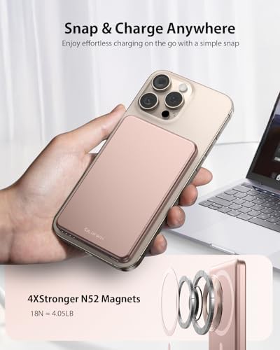 Pink alloy slim magnetic battery pack — photo 5