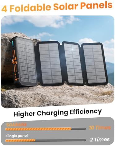 Solar wireless portable charger with four cables — photo 3