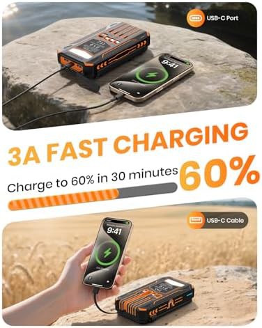 Solar wireless portable charger with four cables — photo 4