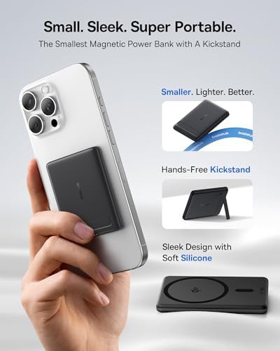 Qi2 certified 5000mAh alloy battery stand — photo 3