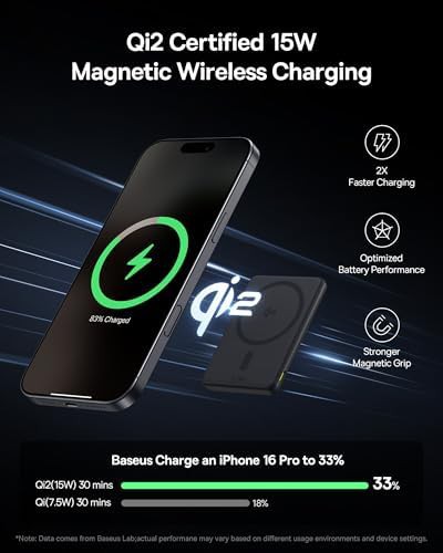 Qi2 certified 5000mAh alloy battery stand — photo 5