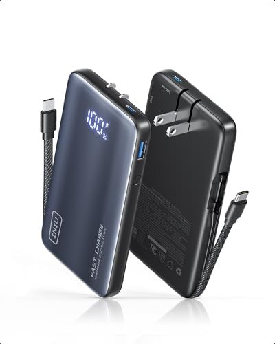 Portable charger with built in wall plug