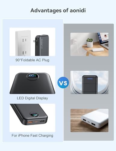 Compact 10000mAh charger with built-in plug — photo 5