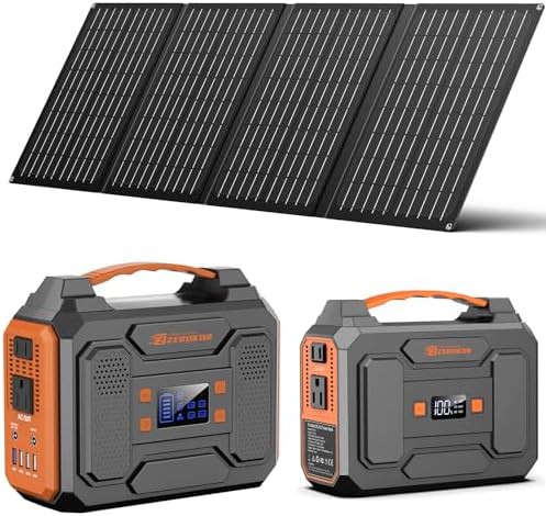 Portable generator with foldable solar panel