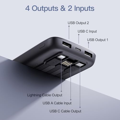 Two pack portable chargers with cables — photo 3