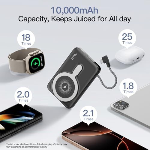 Ultra slim wireless power bank with cable — photo 2