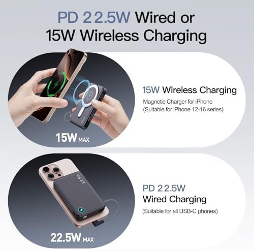 Ultra slim wireless power bank with cable — photo 4