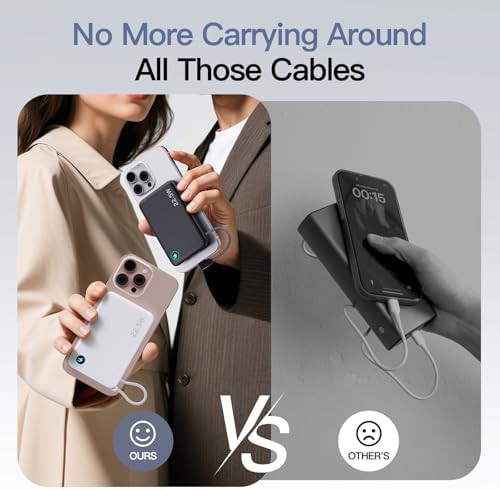 Ultra slim wireless power bank with cable — photo 5
