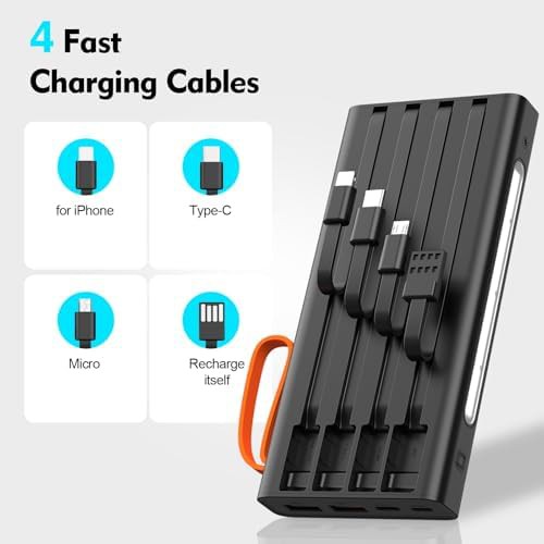 Travel power bank with built-in cables — photo 2