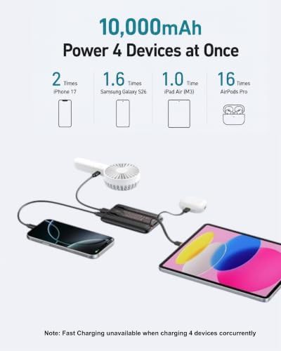 Slim power bank with built-in cables — photo 4