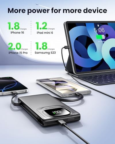 Slim 10000mAh Charger With Built In Cables — photo 3