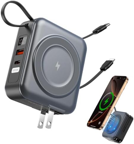 Gray six in one magnetic power bank