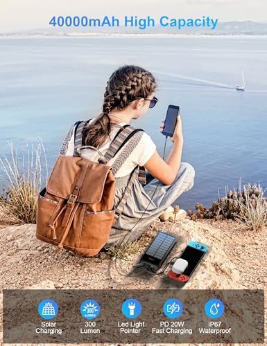 Solar power bank with 40000mAh capacity high — photo 3