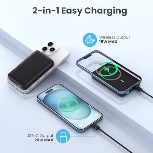 Magnetic wireless power bank with LCD screen — photo 4