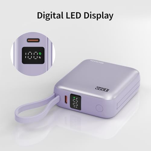 Purple mini charger with built-in cables — photo 5