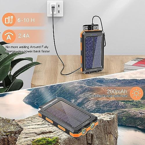 Waterproof solar power bank with built-in cables — photo 4