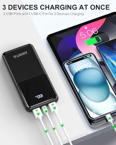Black portable charger with LED display — photo 4