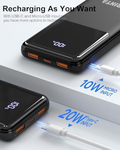 Black portable charger with LED display — photo 5