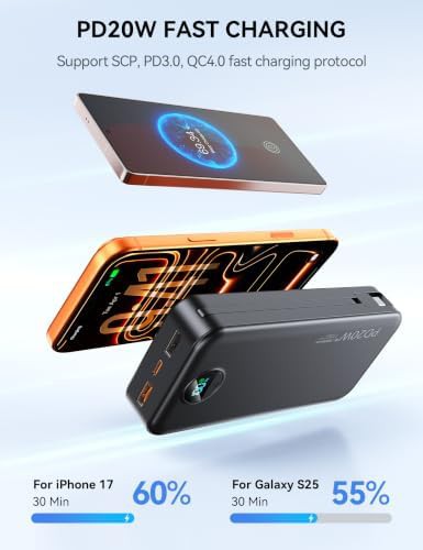 Black fast charging bank with wall plug — photo 4