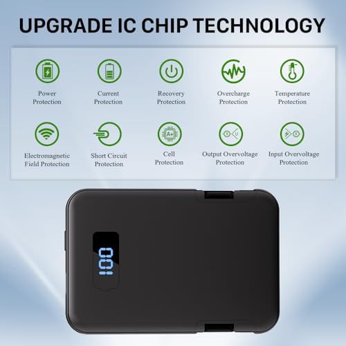 Black mini portable charger with cables — photo 4