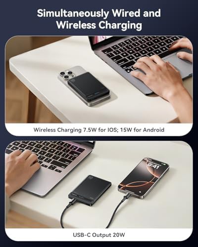 Black slim MagSafe wireless battery pack — photo 3