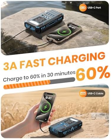 Solar battery pack with integrated charging cables — photo 4