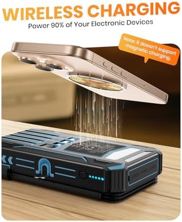 Solar battery pack with integrated charging cables — photo 5
