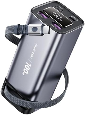Power bank with retractable USB-C cable