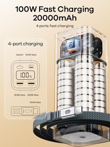 Power bank with retractable USB-C cable — photo 3