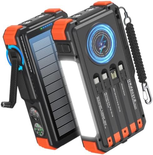 Emergency Solar Power Bank with Hand Crank