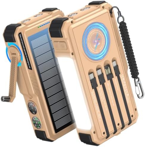 Solar Power Bank with Manual Hand Crank