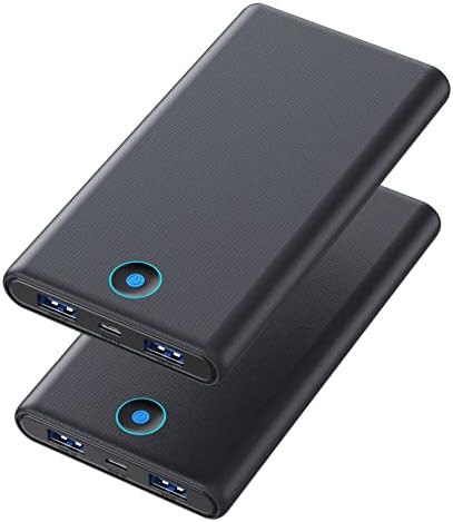 Two pack of slim 20000mAh portable chargers